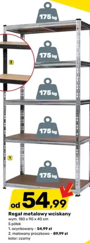 Regał metalowy ocynkowany wym. 180 x 90 x 40 cm