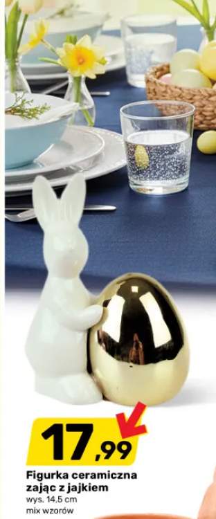 Figurka ceramiczna zając z jajkiem