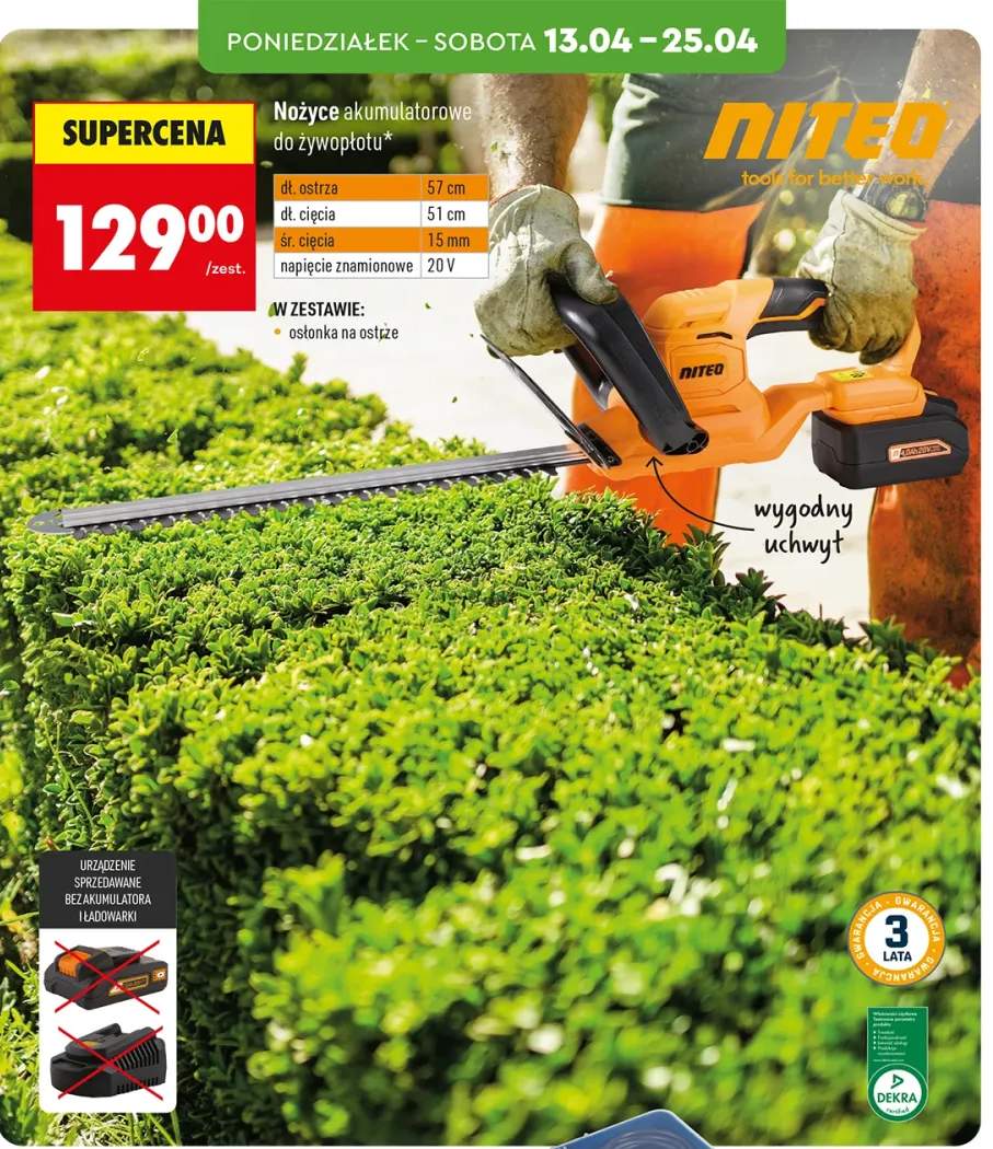 nożyce do żywopłotu akumulatorowe