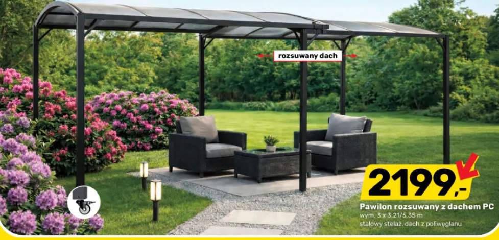 Pawilon rozsuwany z dachem PC