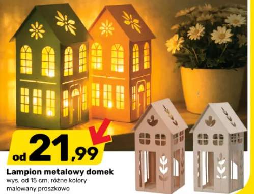 Lampion metalowy domek