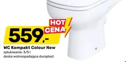 WC Kompakt Colour New spłukiwanie 3/5l deska wolnoopadająca duroplast