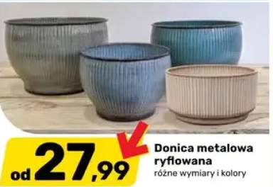 Donica metalowa ryflowana