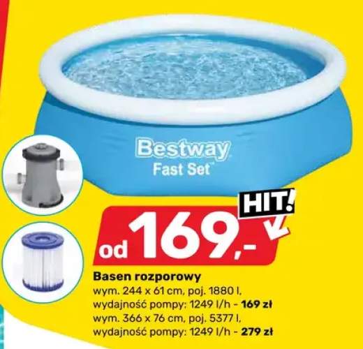 Basen rozporowy Bestway Fast Set 244x61cm poj. 1880l