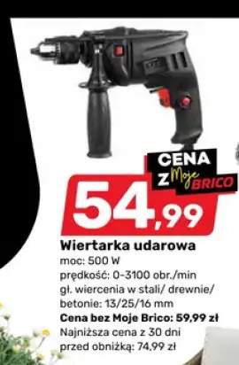Wiertarka udarowa 500W 0-3100obr/min 13/25/16mm
