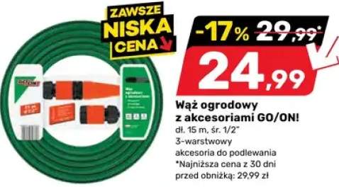 Wąż ogrodowy z akcesoriami GO/ON! dł. 15m 1/2"