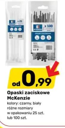 Zestaw opasek zaciskowych McKenzie biały i czarny różne rozmiary 250szt.