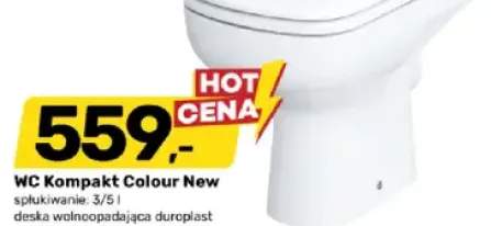 WC Kompakt Colour New spłukiwanie 3/5l deska wolnoopadająca duroplast