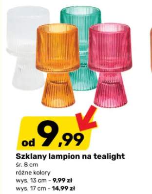 Szklany lampion na tealight wys. 13 cm +1 wariant