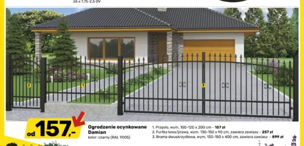 Brama dwuskrzydłowa ocynkowana Damian +2 warianty