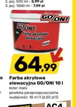 Farba akrylowa elewacyjna GO/ON! 10 l