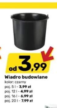 Wiadro budowlane czarne 5 l