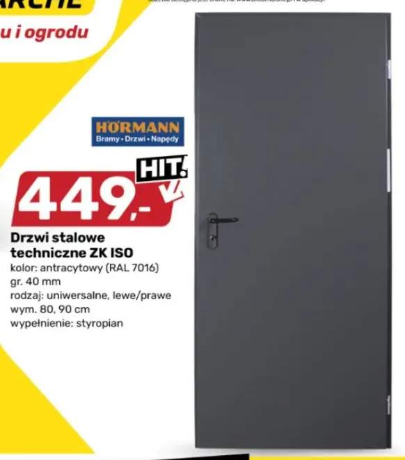 Drzwi stalowe techniczne Hörmann ZK ISO