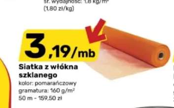 Siatka z włókna szklanego pomarańczowa 160 g/m²