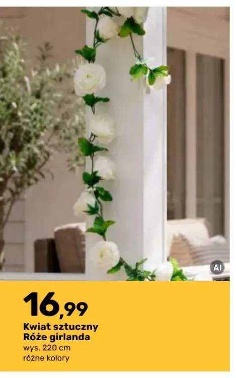 Kwiat sztuczny Róże girlanda