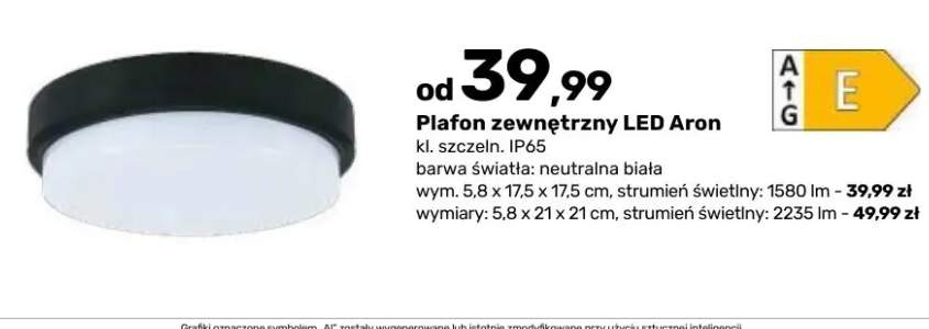 Plafon zewnętrzny LED Aron 1580lm +1 wariant