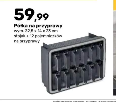 Półka na przyprawy ze stojakiem i 12 pojemniczkami