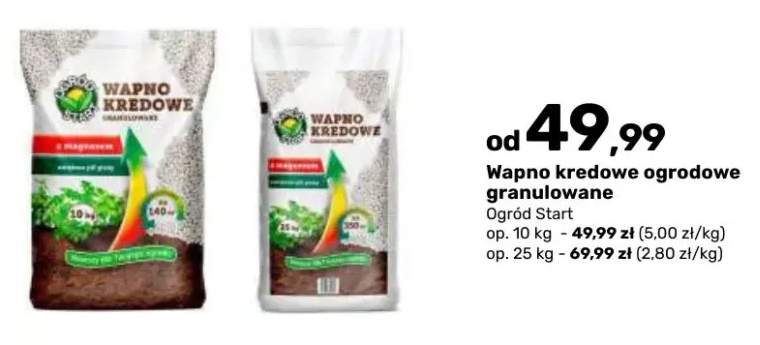 Wapno kredowe ogrodowe granulowane Ogród Start