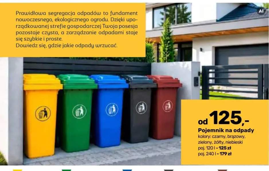 Pojemnik na odpady 120 l +1 wariant