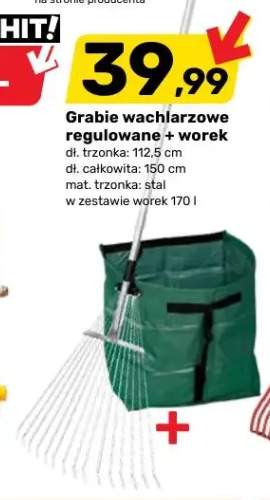 Grabie wachlarzowe regulowane + worek