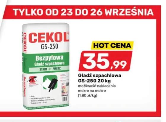 Gładź szpachlowa GS-250 Cekol