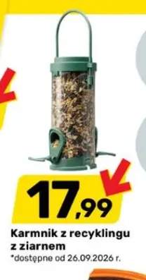 Karmnik z recyklingu z ziarnem