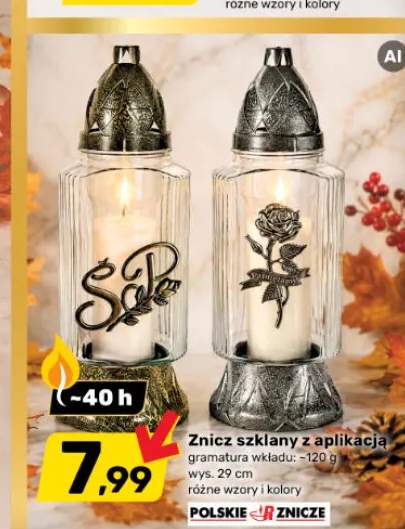 Znicz szklany z aplikacją Polskie Znicze