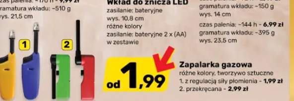Zapalarka gazowa z regulacją siły płomienia +1 wariant