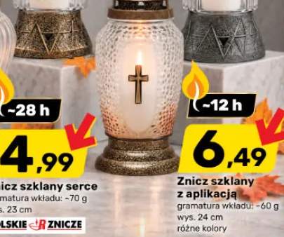 Znicz szklany z aplikacją