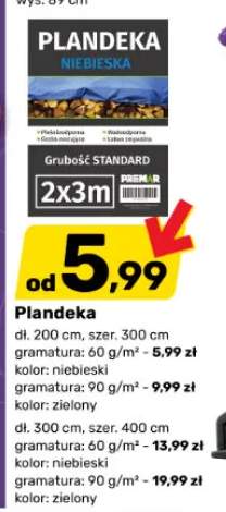 Plandeka 200x300 cm 60 g/m² niebieska Premar +3 warianty