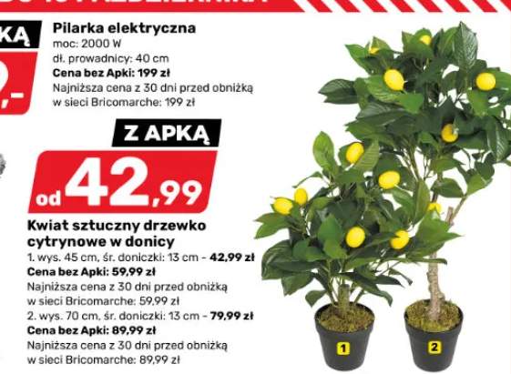 Kwiat sztuczny drzewko cytrynowe w donicy