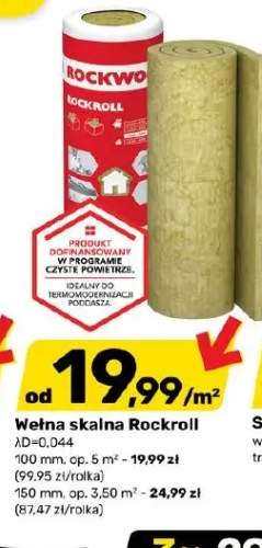 Wełna skalna Rockroll 100 mm Rockwool +1 wariant
